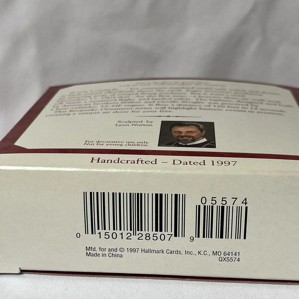 Hallmark 1997 #1 Sky's the Limit Ornament Flight of the Kitty Hawk Aircraft wBox